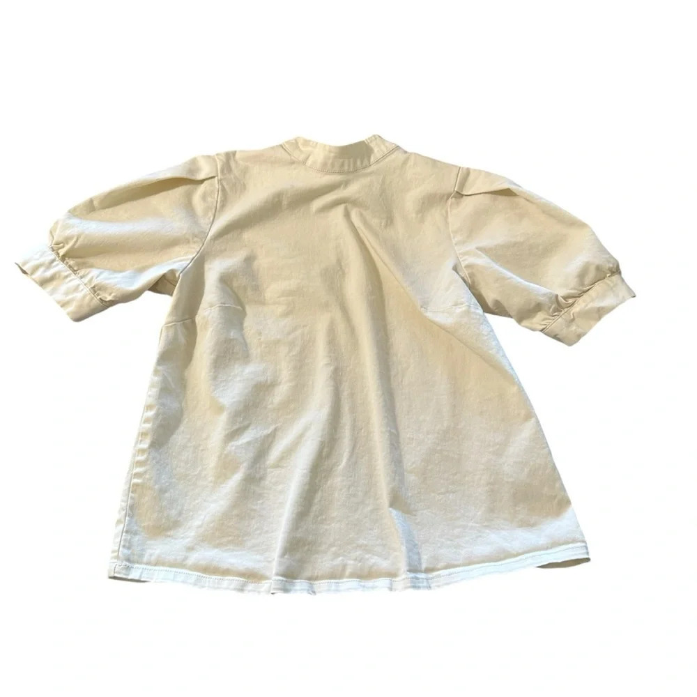 Who What Wear balloon sleeve cream colored blouse size XS